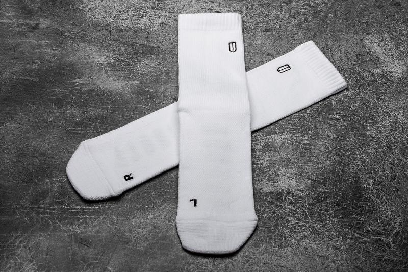 Men's Nobull Crew Socks Black / White | SG D2598F